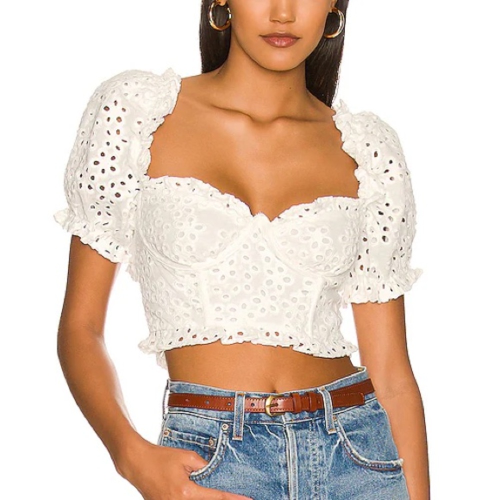 For Love & Lemons Becca eyelet top - XS - NWT